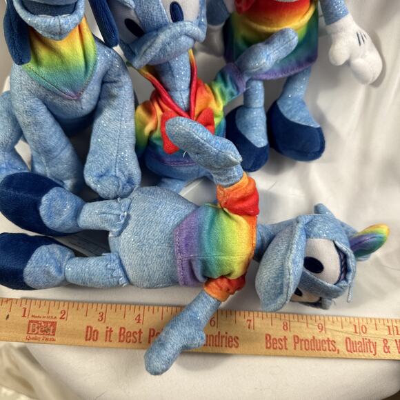 Disney Rainbow Pride Plush Plushies Set of 4 NWOT Pluto Minnie Donald Daisy - Picture 9 of 11